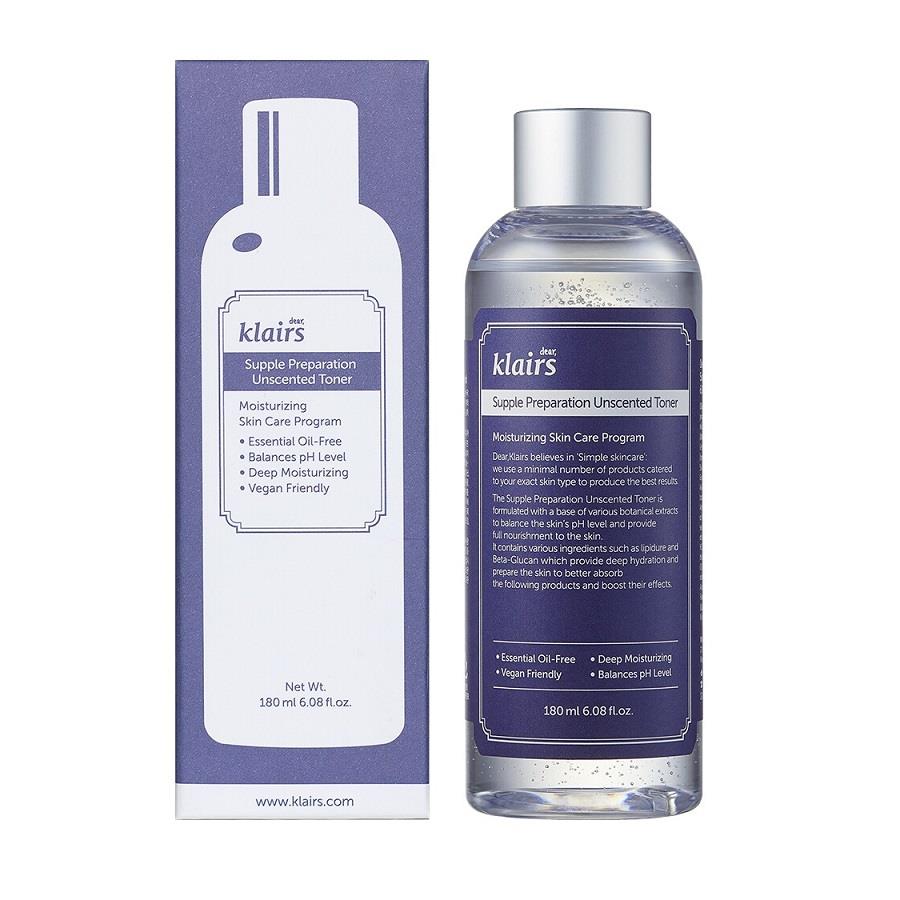 KLAIRS Supple Preparation Unscented Toner không mùi 180 ml 6.08 fl.oz